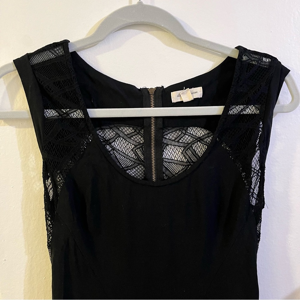 UO Lace-Back Zip Up Black Dress